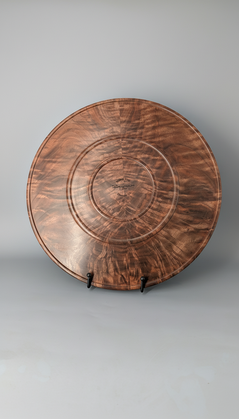 Museum-Grade Bookmatched Walnut Platter | 13" Hand-Turned Artisan Centerpiece | The Terroir of Walnut